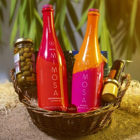 Soleil Mimosa premixed bottled mimosa gift basket
